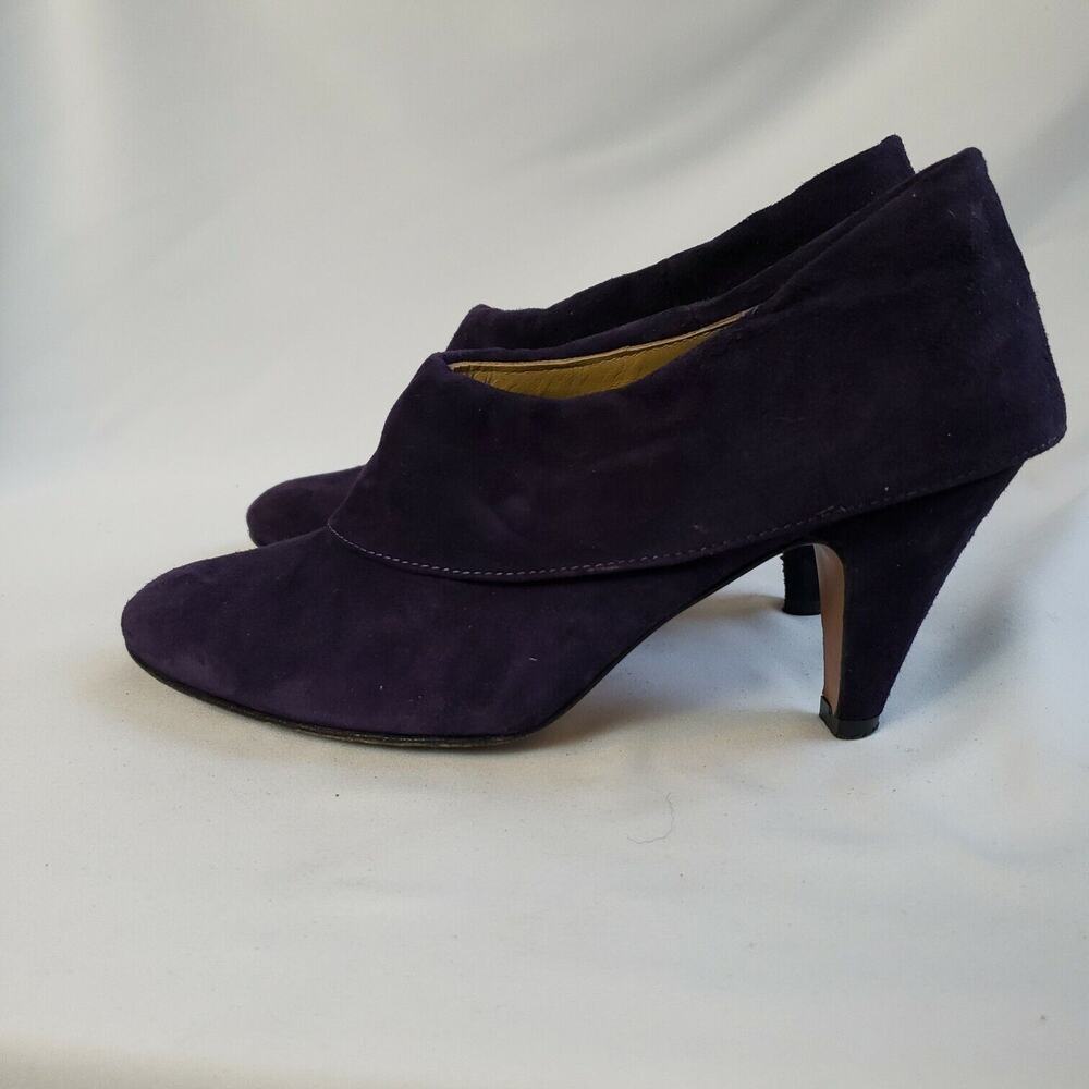Barneys‎ New York Womens Purple Block Heel Slip On Comfort Ankle Booties Size 4